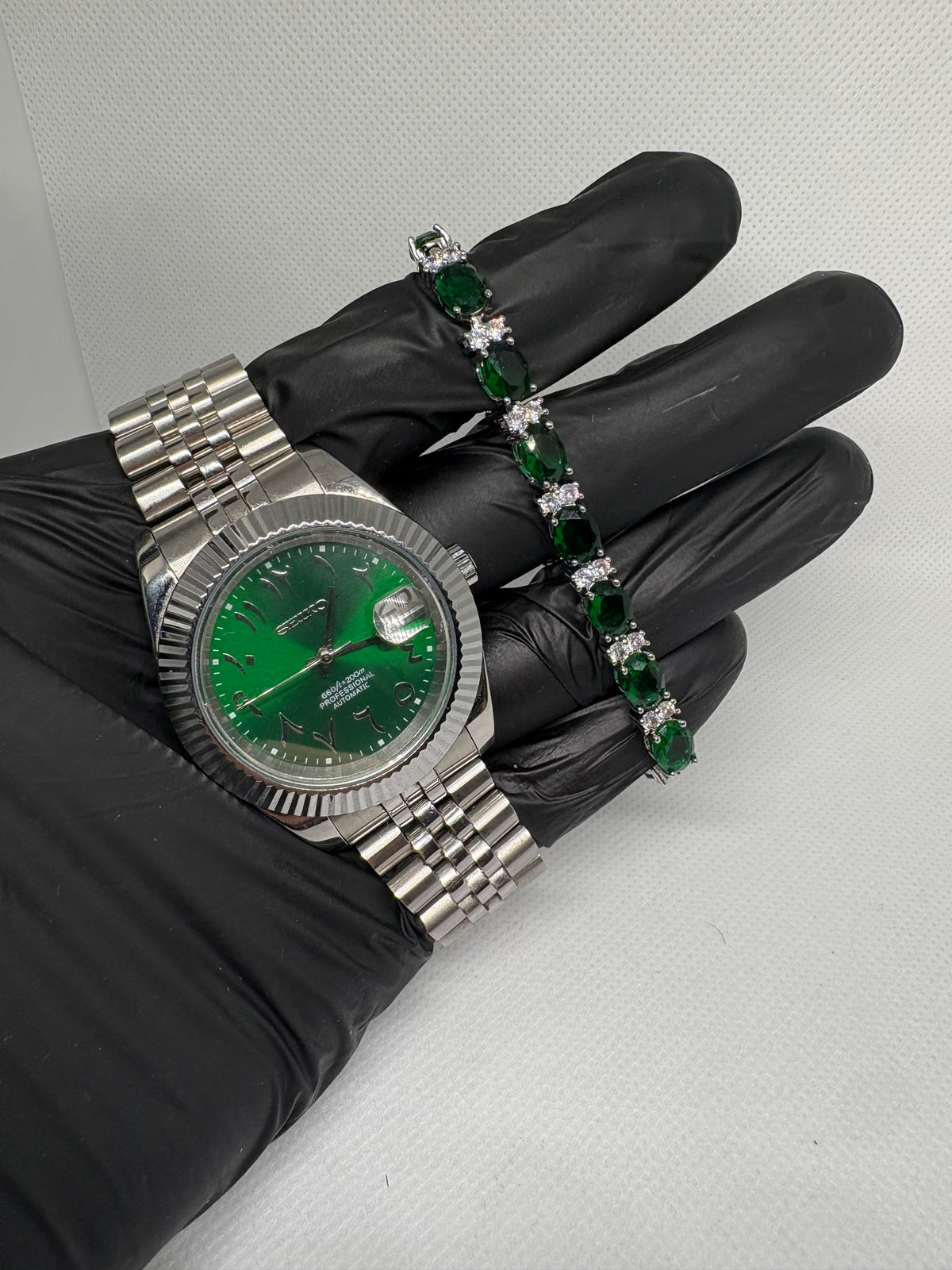 Datejust Mod -  Emerald Green Arabic Dial