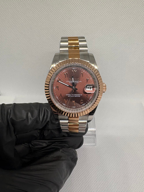 Datejust Mod -  Chocolate (Two Tone Rose Gold)