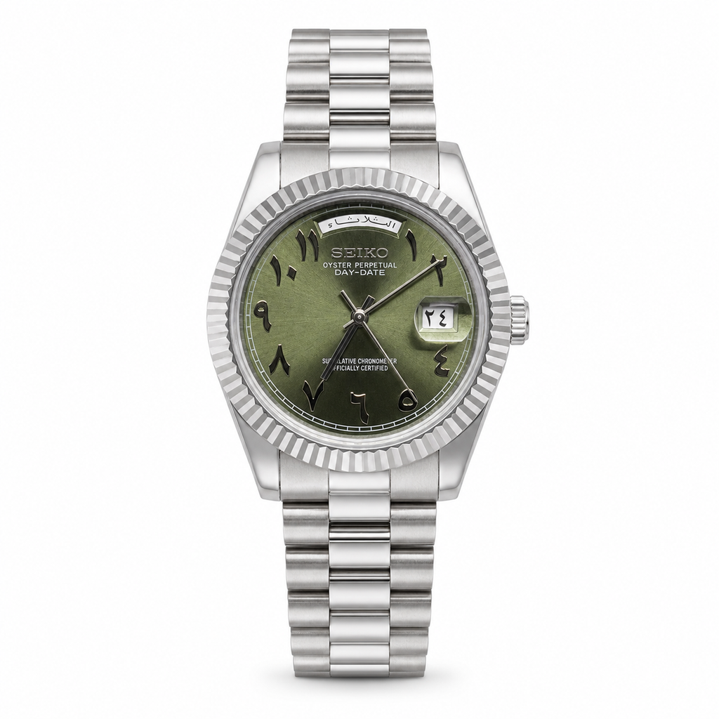 Day-Date Mod - Olive Green Arabic Dial