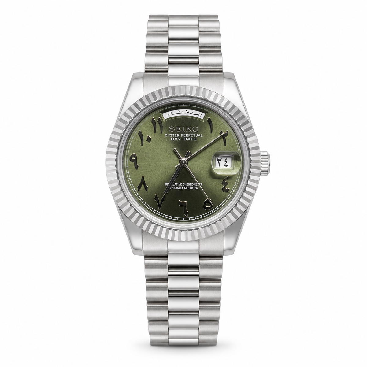 Day-Date Mod - Olive Green Arabic Dial