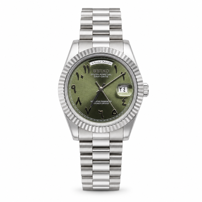 Day-Date Mod - Olive Green Arabic Dial