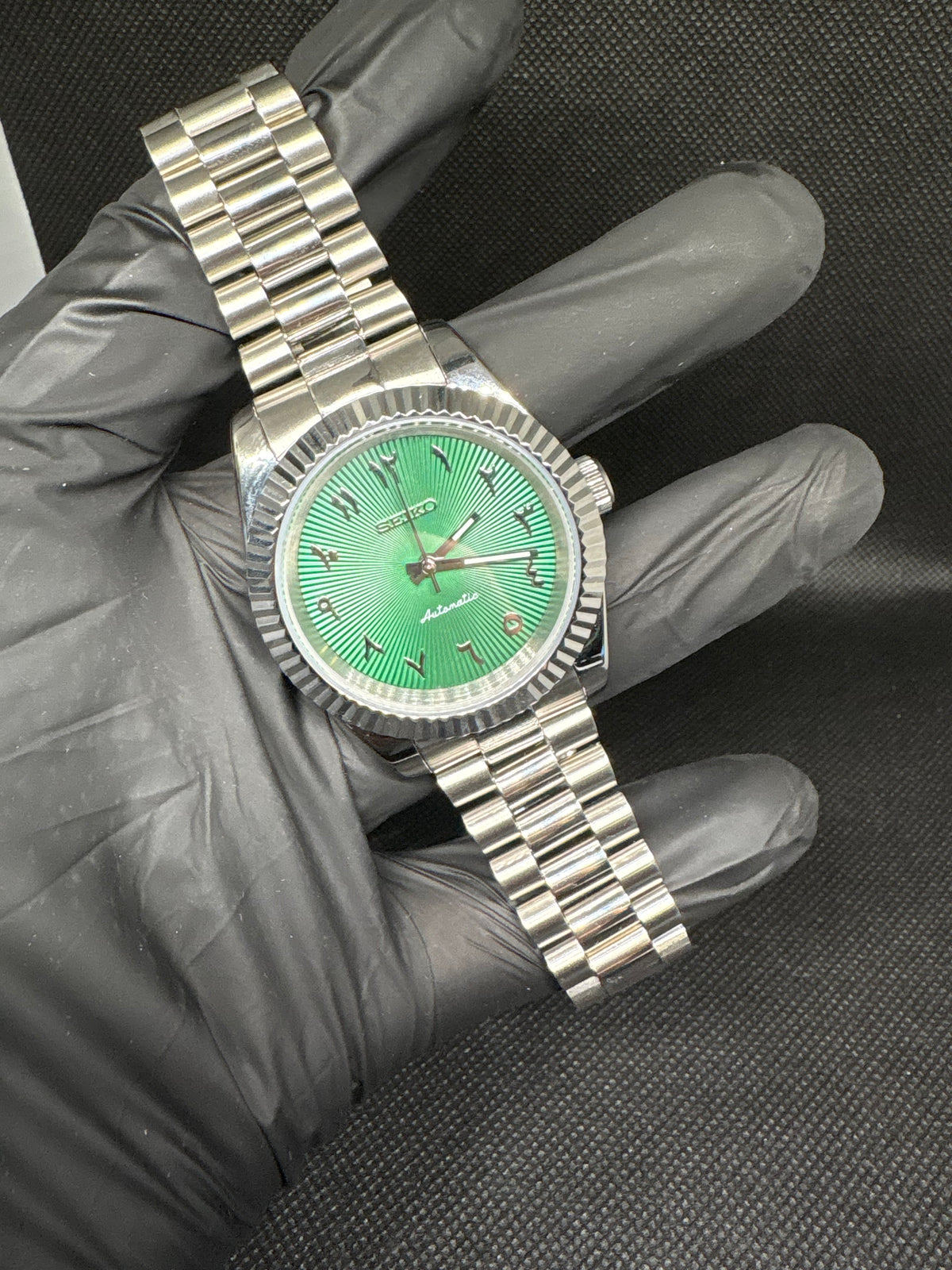 Datejust Mod – Textured Green Arabic Dial