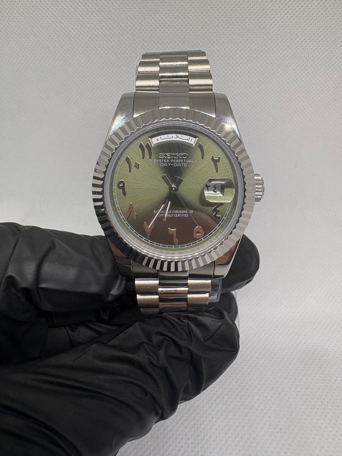 Day-Date Mod - Olive Green Arabic Dial