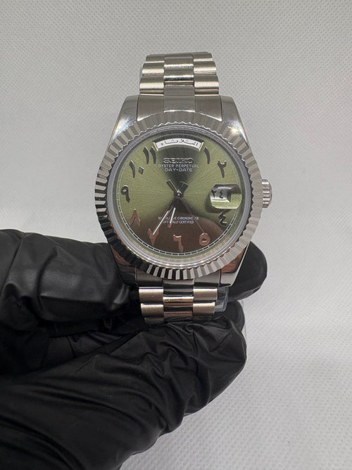 Day-Date Mod - Olive Green Arabic Dial