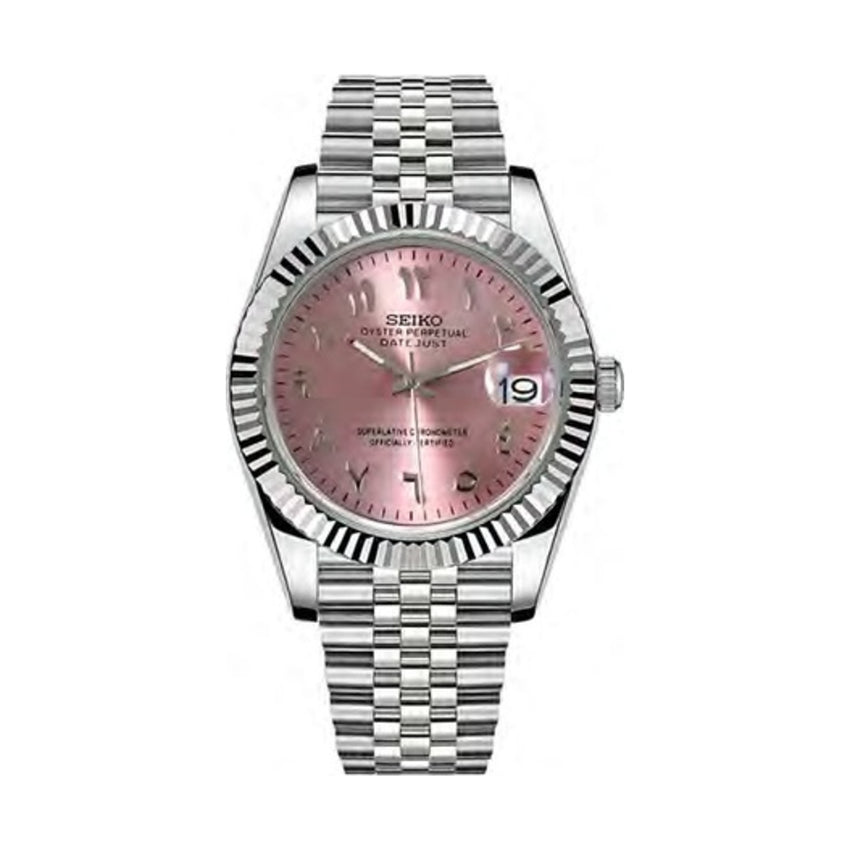 DateJust Mod - Pink Arabic Dial