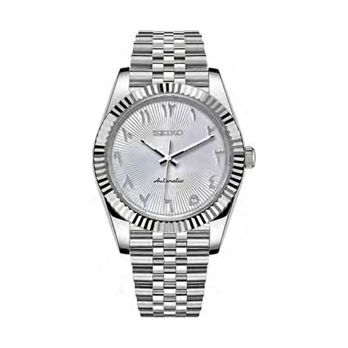 DateJust Mod - White Textured Arabic Dial