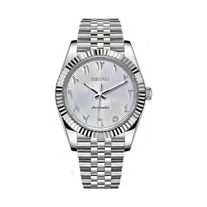 DateJust Mod - White Textured Arabic Dial