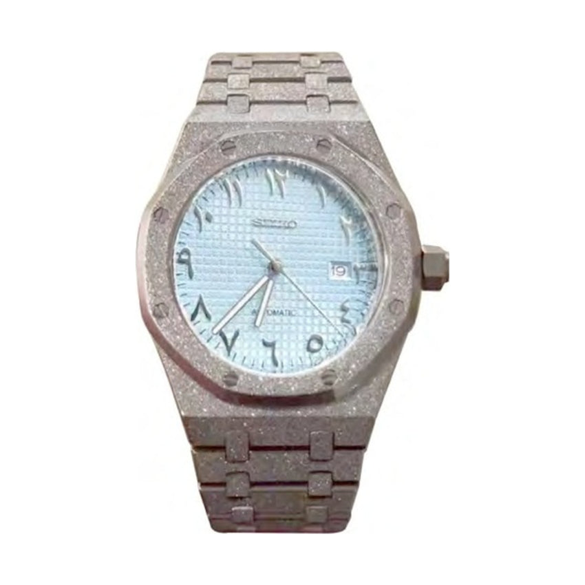 Frosted Royal Oak Mod - Icy Blue Arabic Dial