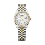 Ladies Date Just Mod - Two Tone White (Gold)