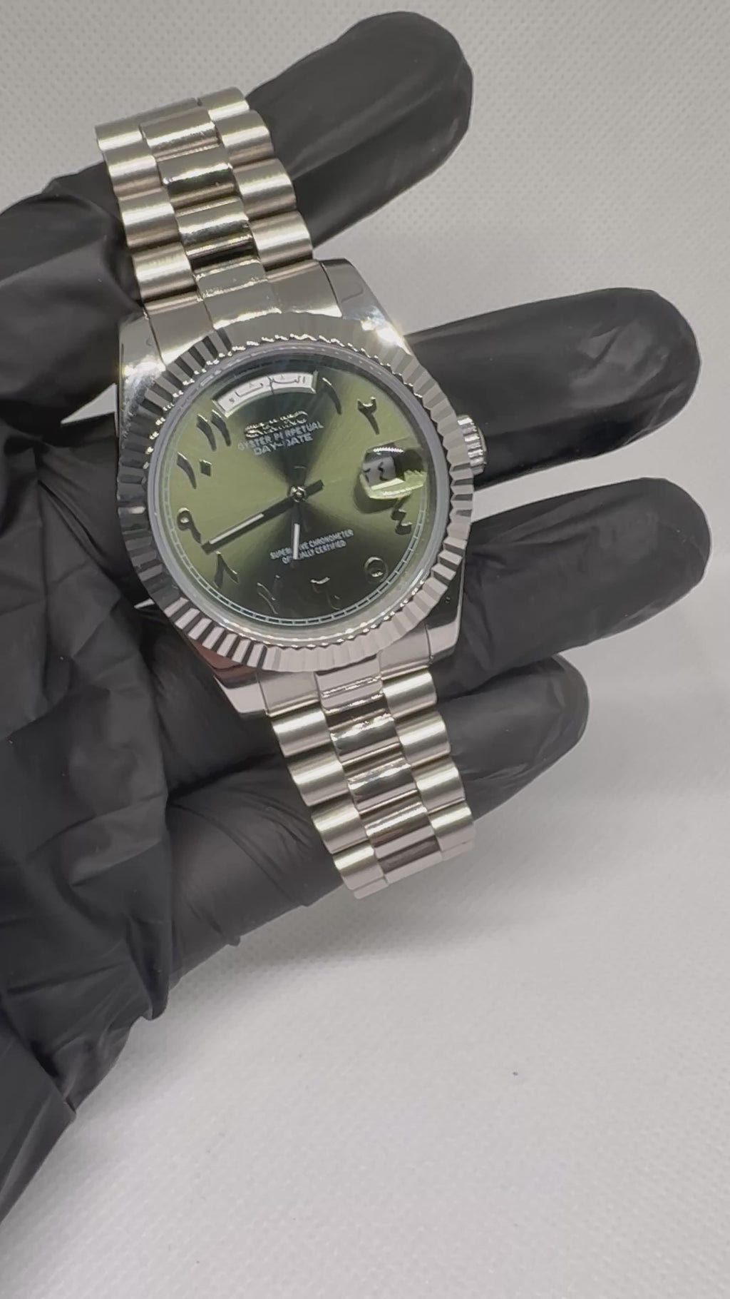 Day-Date Mod - Olive Green Arabic Dial
