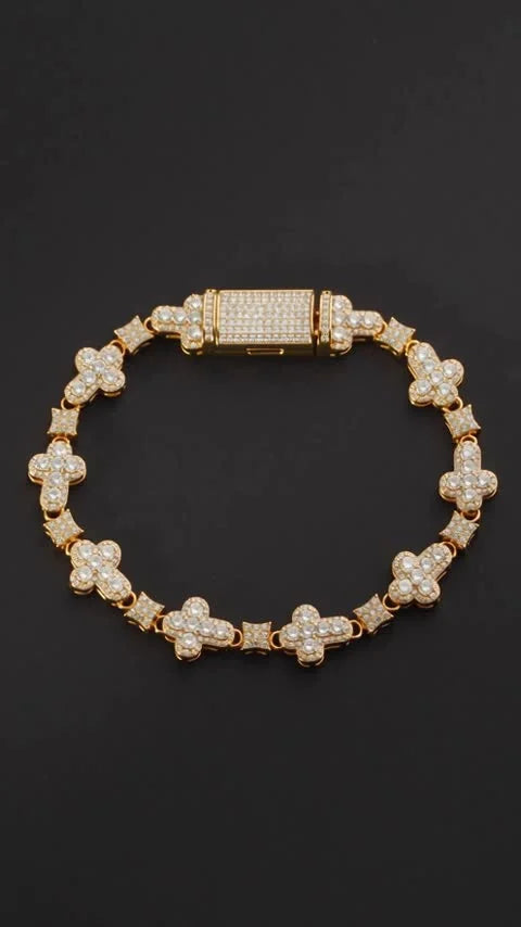 Gold Clover Tennis Bracelet